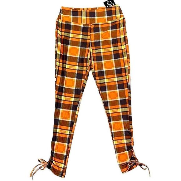 NWT Mlle Gabrielle Women’s Fall Plaid Pull-on Leggings 1X - Picture 1 of 10